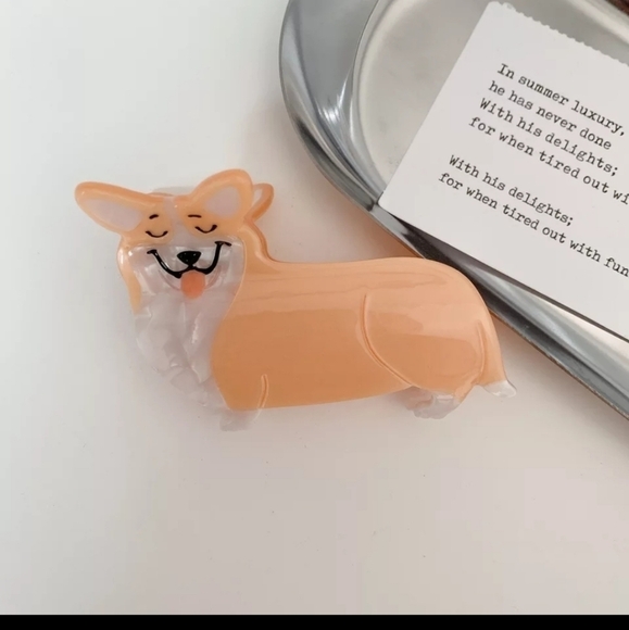 NEW Corgi Dog Animal Hair Claw Clip - Picture 10 of 13